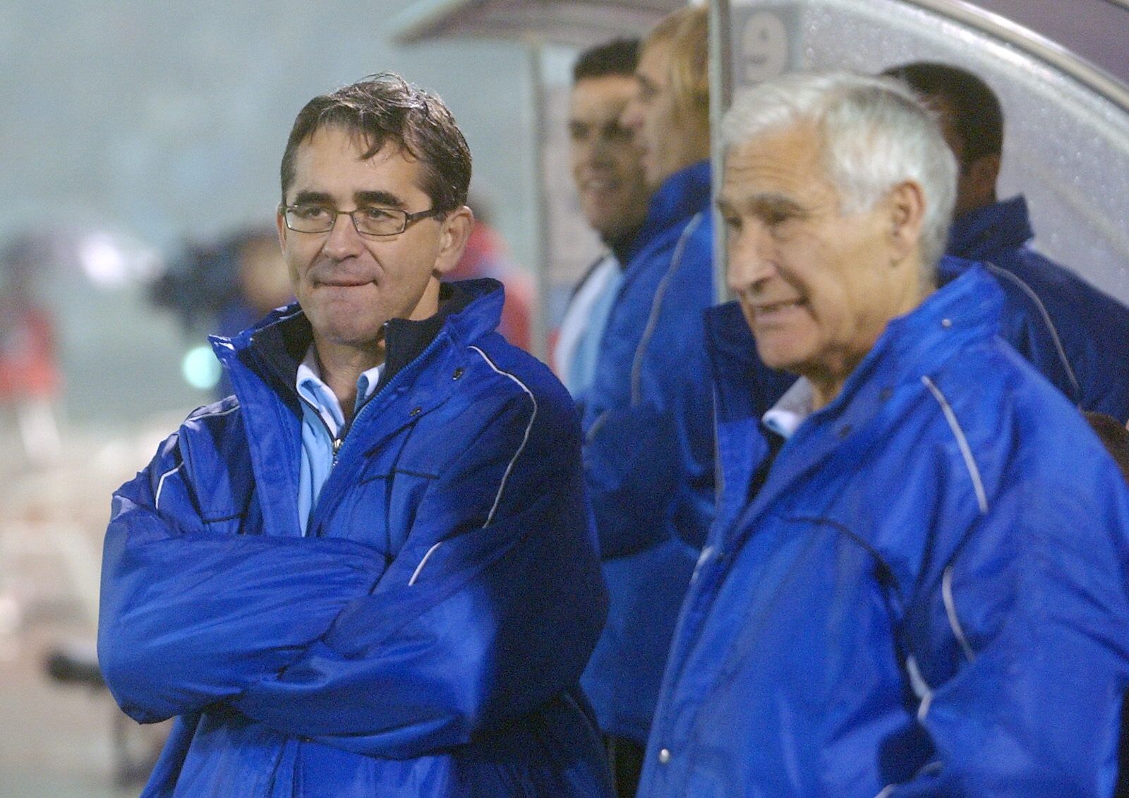 Los entrenadores de la selección gallega Fernando Vázquez y Arsenio Iglesias