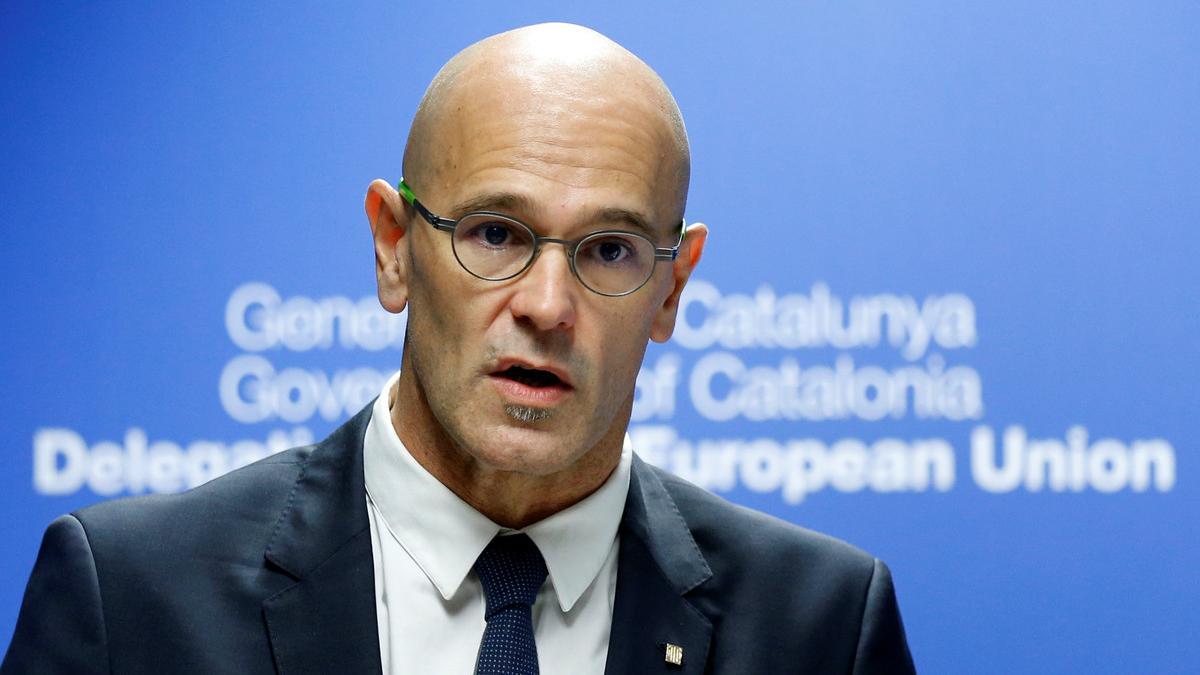 Catalan Foreign Affairs chief Romeva holds a news conference in Brussels
