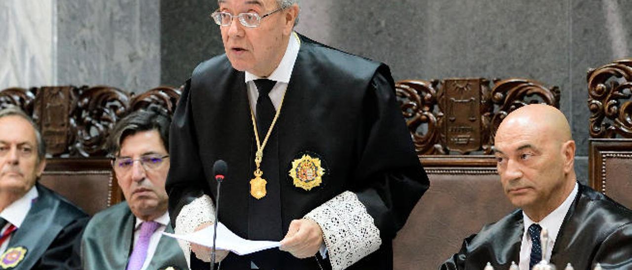 El fiscal jefe de Canarias, Vicente Garrido, en una intervención en el Tribunal Superior de Justicia de Canarias.