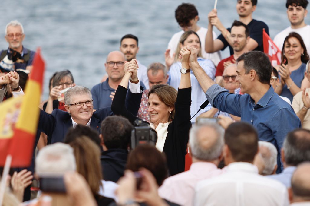 Visita de Pedro Sánchez en Los Alcázares