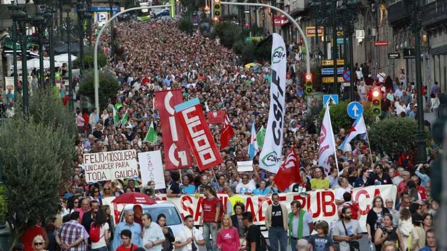 Panorámica de la multitudinaria manifestación del pasado jueves en Vigo.