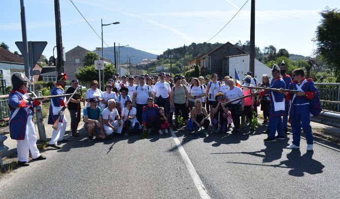 Un tramo del Camiño Portugués entre Tui y Valga.