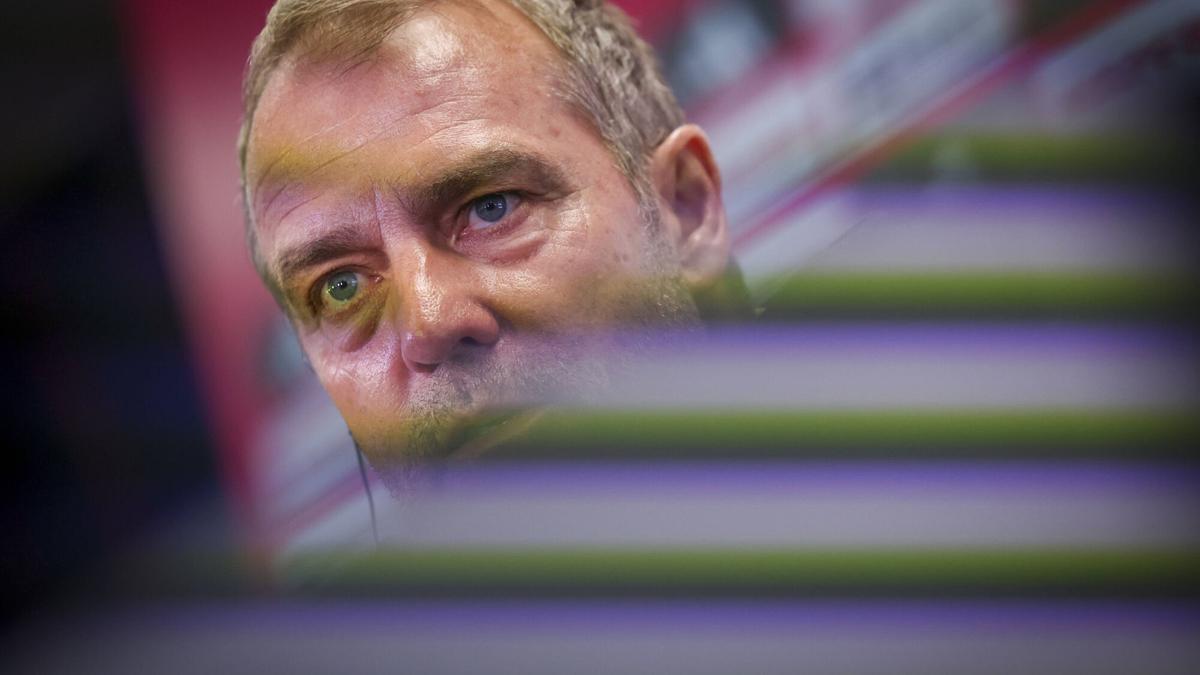 Hansi Flick, en la sala de prensa de Sant Joan Despí.