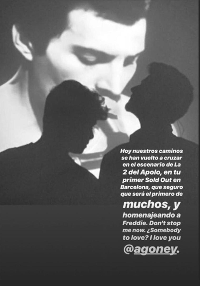 Palabras de Alfred para Agoney en Instagram