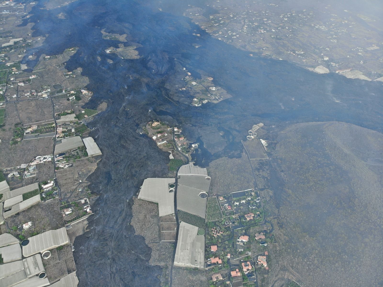 Así avanza la colada del volcán de La Palma hacia el mar (11/10/21)