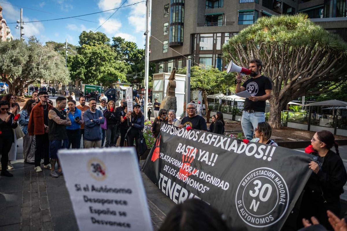 Manifestación de autónomos en Canarias