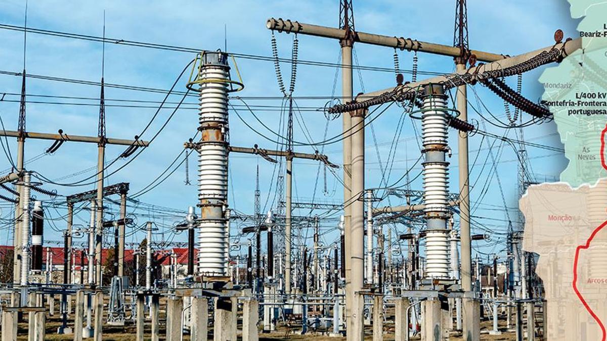 Imagen del trazado de la "autopista" eléctrica sobre una subestación.