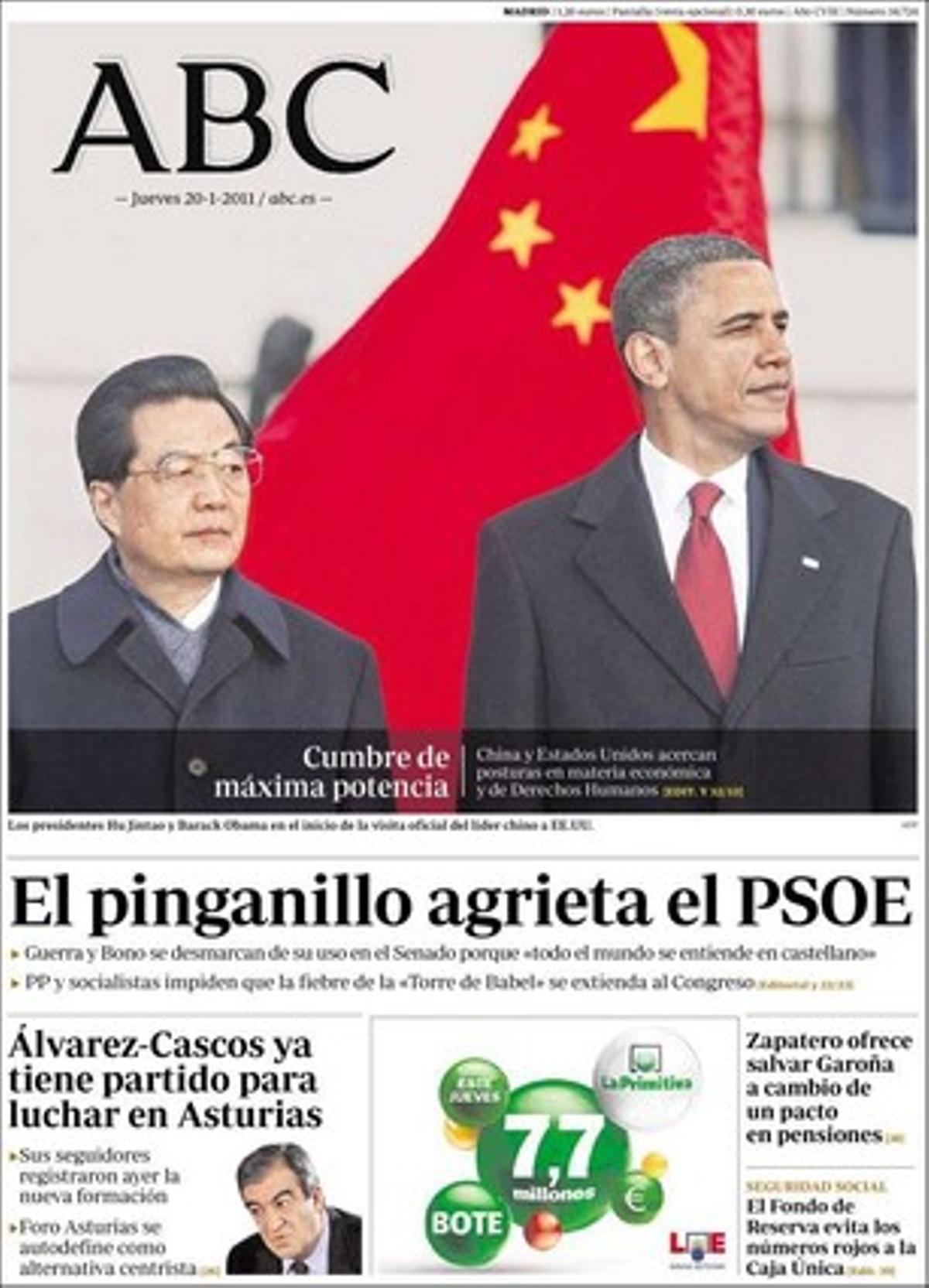 ’Abc’ dóna rellevància, a més, al fet que queda lliure amb càrrecs el detingut per l’agressió del conseller de Culturta murcià; que el PSC acusa Mas d’usar el Govern per evitar la causa sobre els comptes de CDC, i que la Universitat de Barcelona ja impedeix resar a la capella.