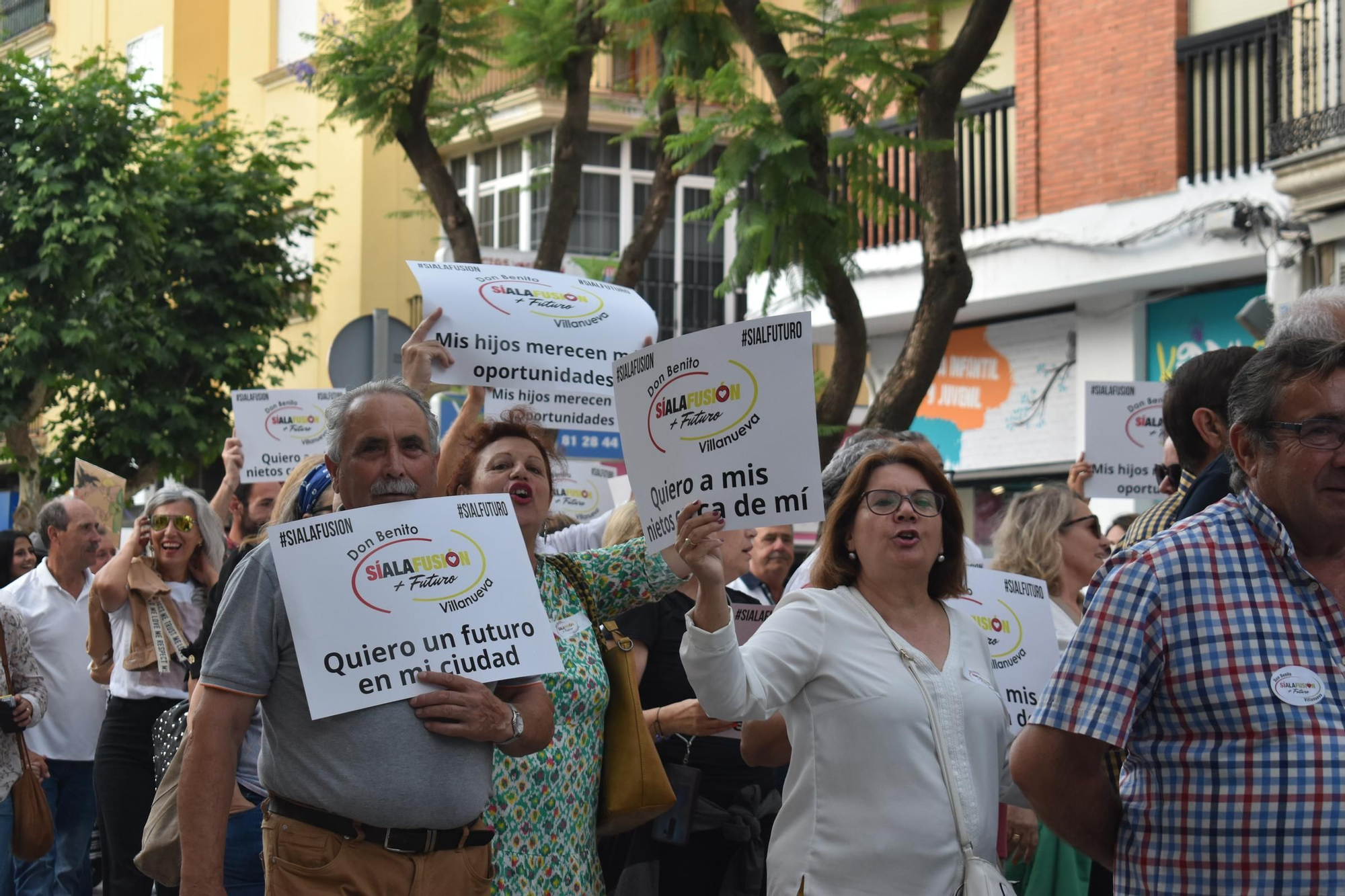 Manifestación en Don Benito por la fusión con Villanueva