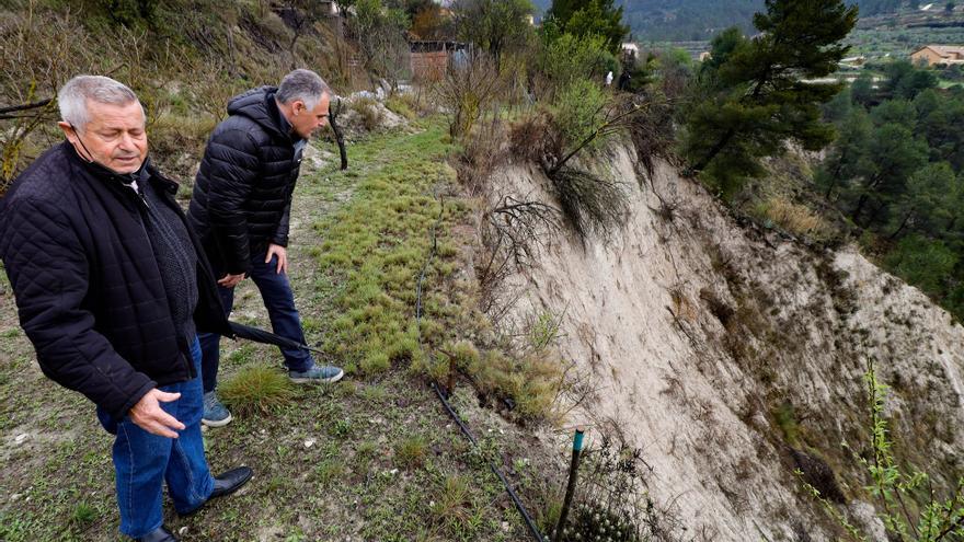 Riesgo de derrumbes en el barranco de Benillup a causa de las precipitaciones