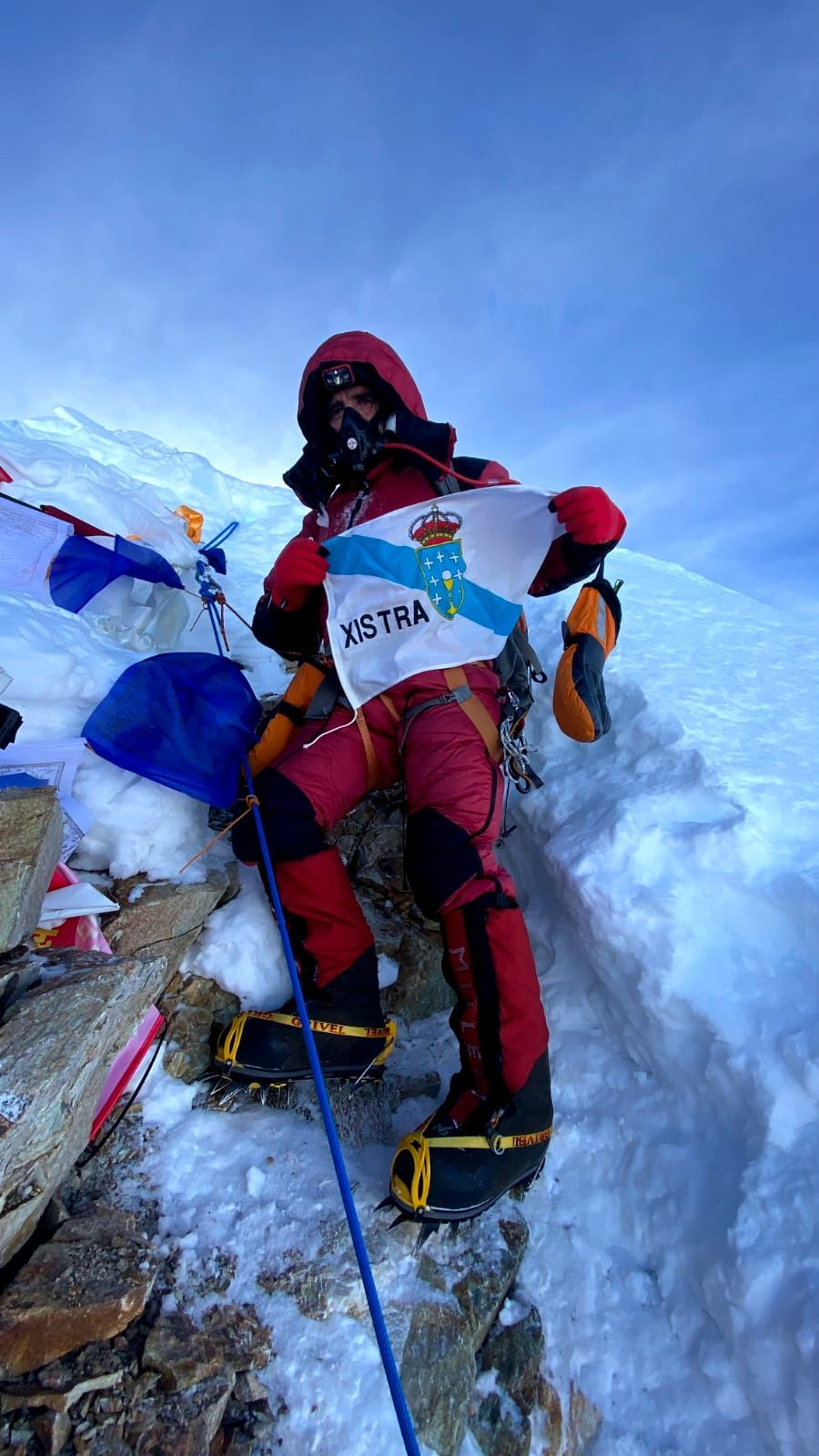 El camino de ascenso del alpinista vigués Roberto López al Manaslu