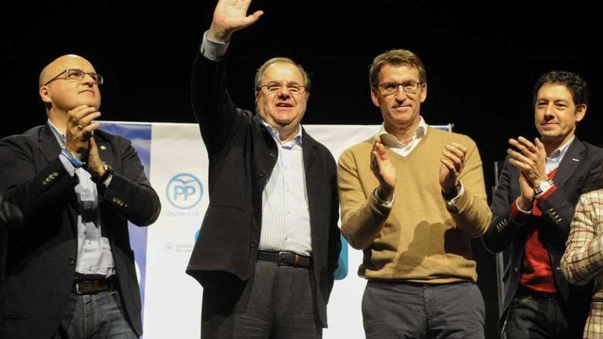 Manuel Baltar, Juan Vicente Herrera y Alberto Núñez Feijóo en O Barco. // Brais Lorenzo
