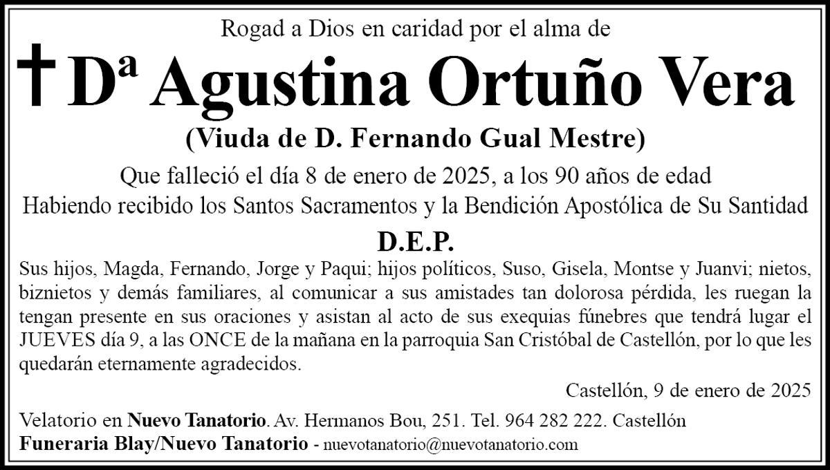 Dª Agustina Ortuño Vera