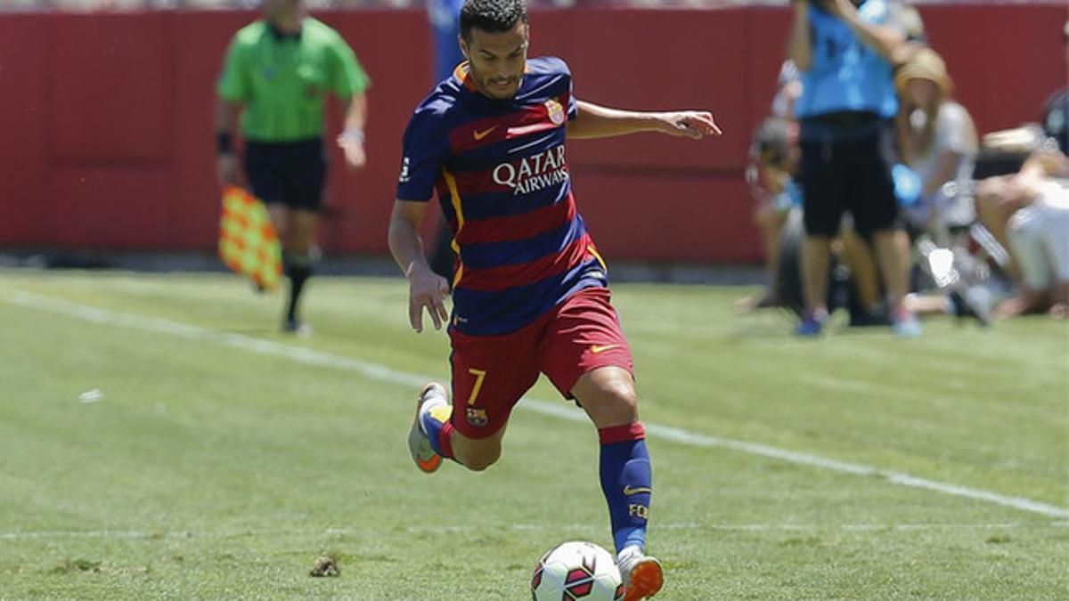 Pedro, durante la gira americana del FC Barcelona