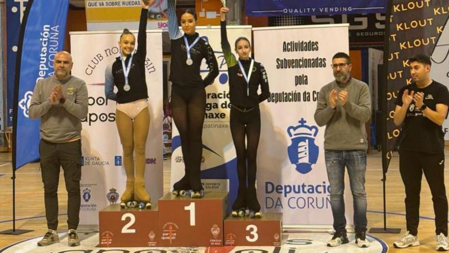 El Club Patinaxe Gondomar logra 5 podios en el Trofeo Diputación de Cortos en Noia