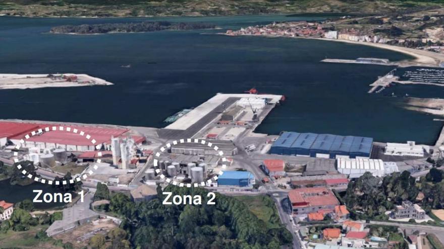 Infografía con la ubicación de las nuevas plantas en el Puerto de Vilagarcía. |  FdV