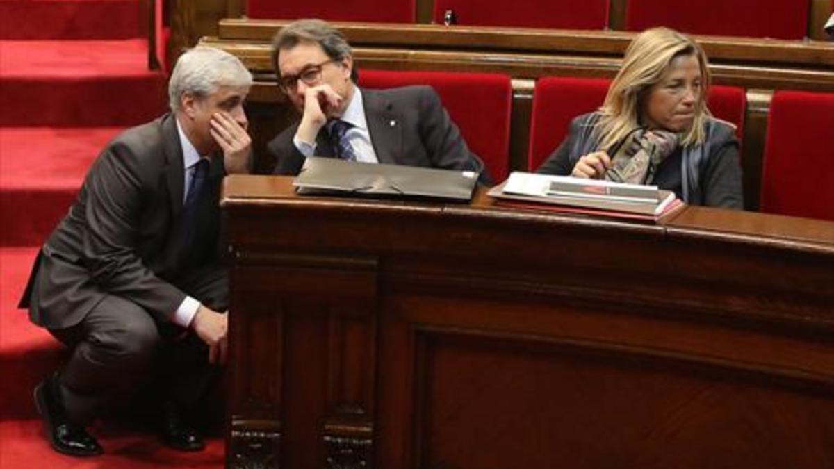 Germà Gordó y Artur Mas, en el Parlament.