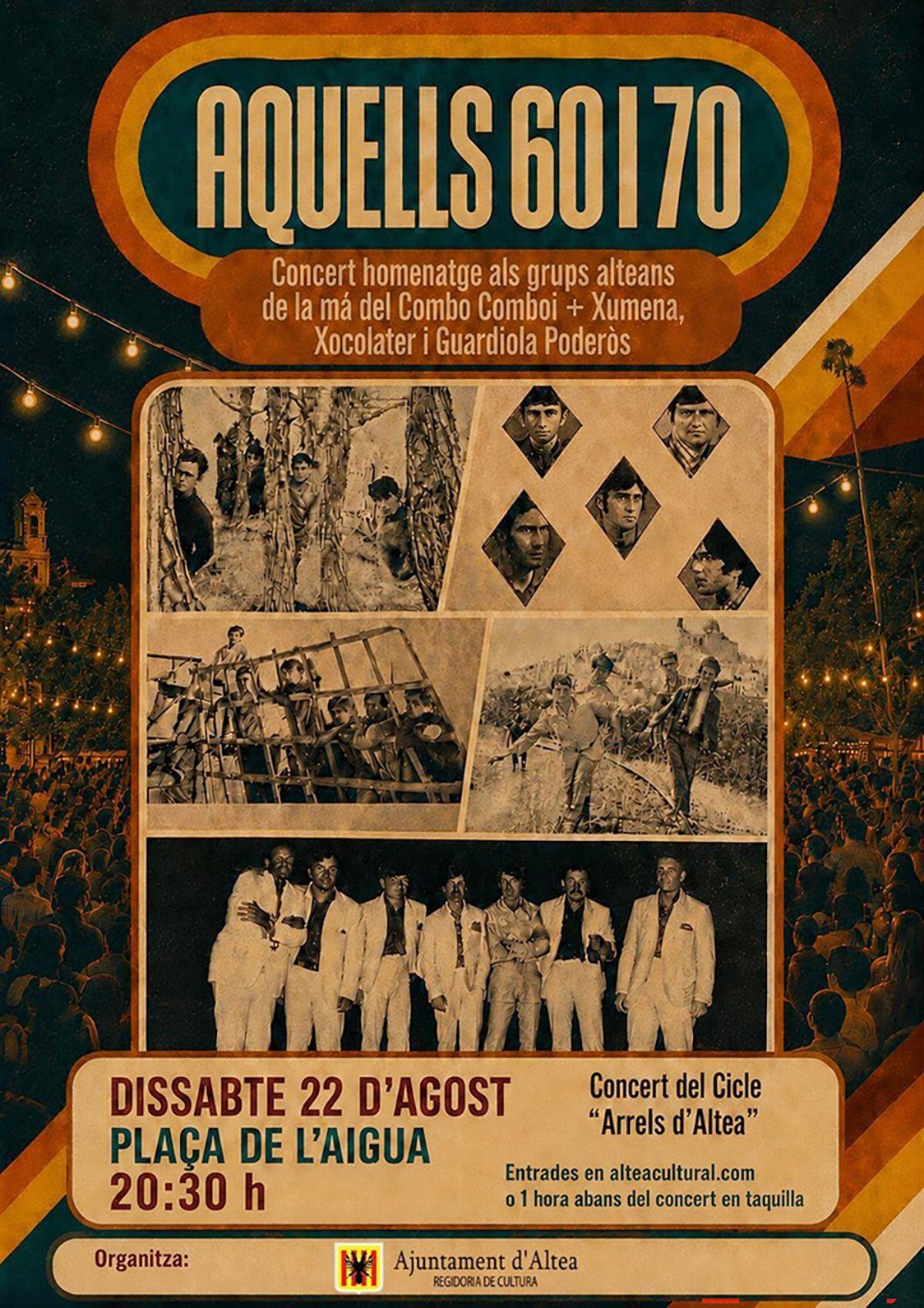 Cartel del concierto del 22 de agosto del ciclo Arrels d'Altea