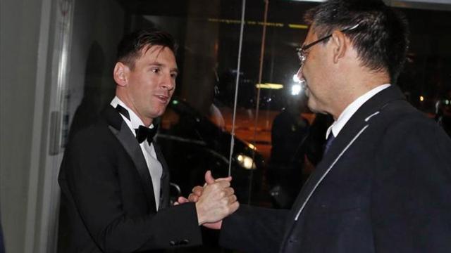 Messi y Bartomeu, juntos