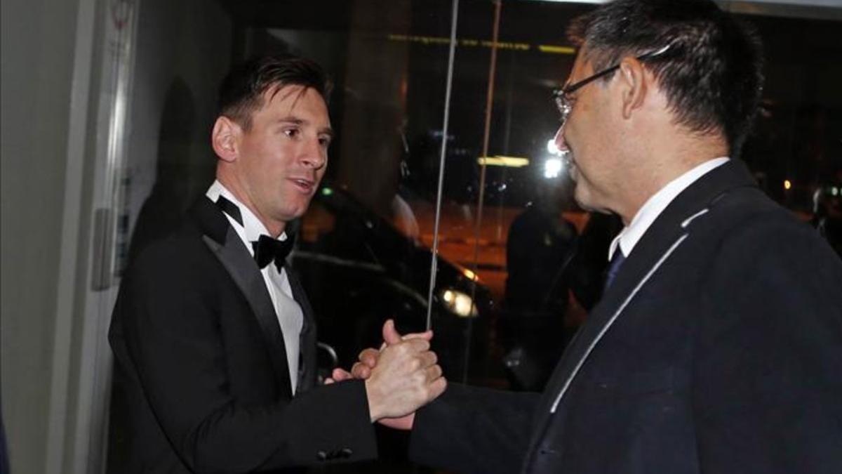Messi y Bartomeu, juntos