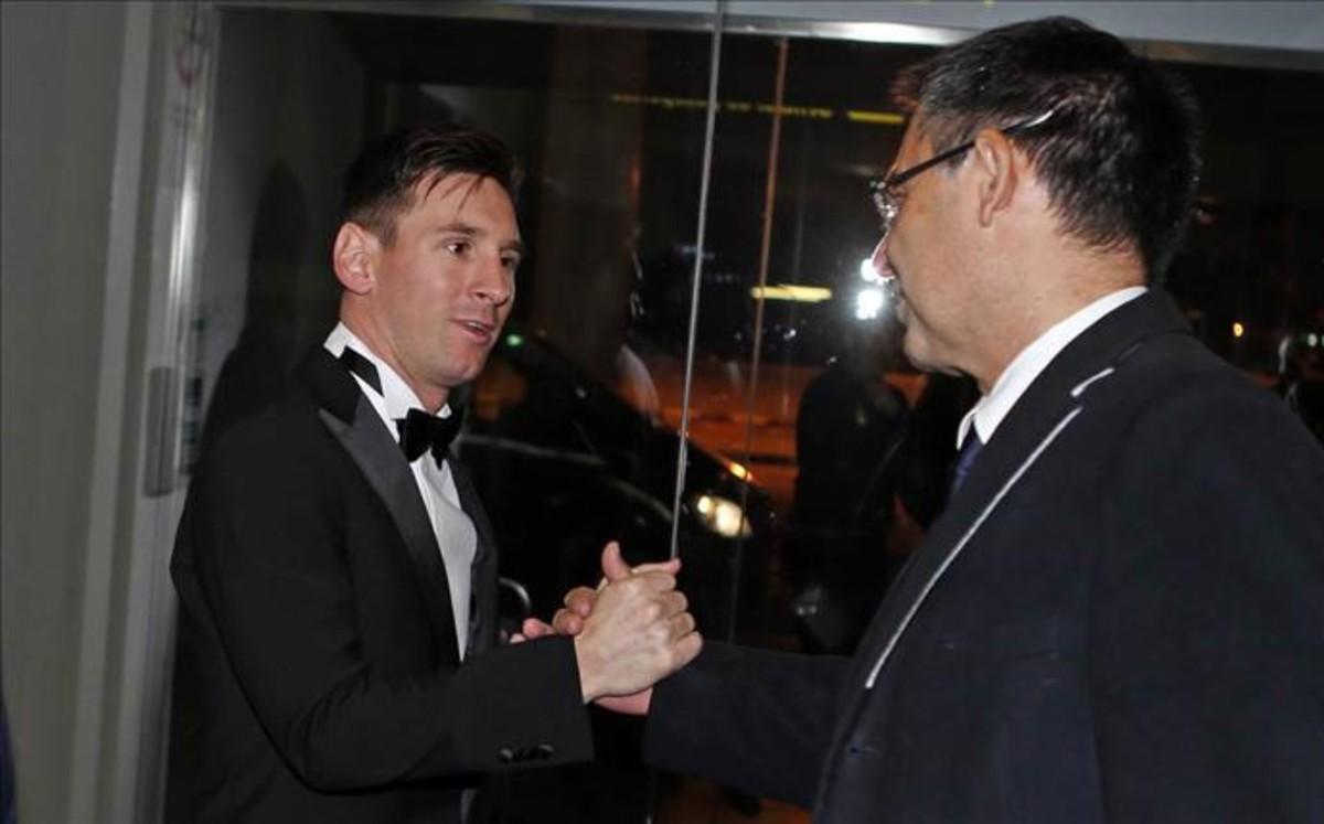 Messi y Bartomeu, juntos