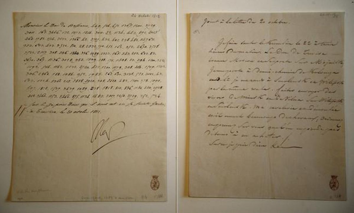 Carta codificada firmada per Napoleó, que data del 20 d’octubre de 1812.