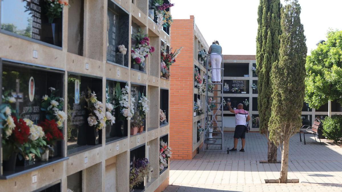 Vista general de uno de los pasillos del cementerio municipal de Santa Pola.  | ANTONIO AMORÓS