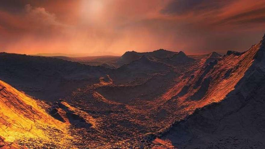 Ilustración que muestra la superficie del exoplaneta descubierto. // Efe