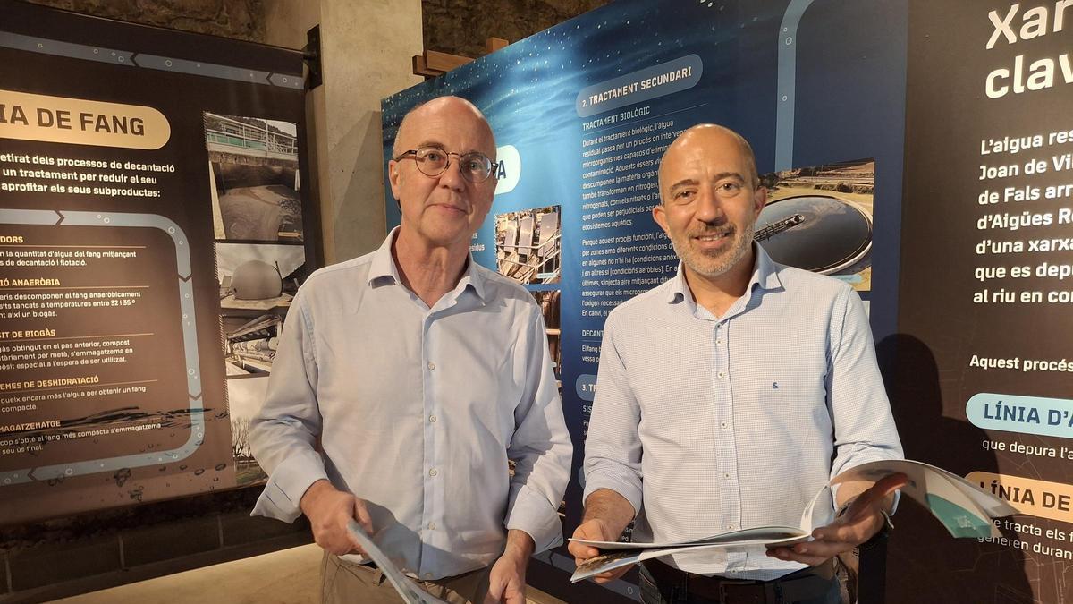 Antoni Ventura i Marc Aloy després de la Junta General d'Aigües de Manresa