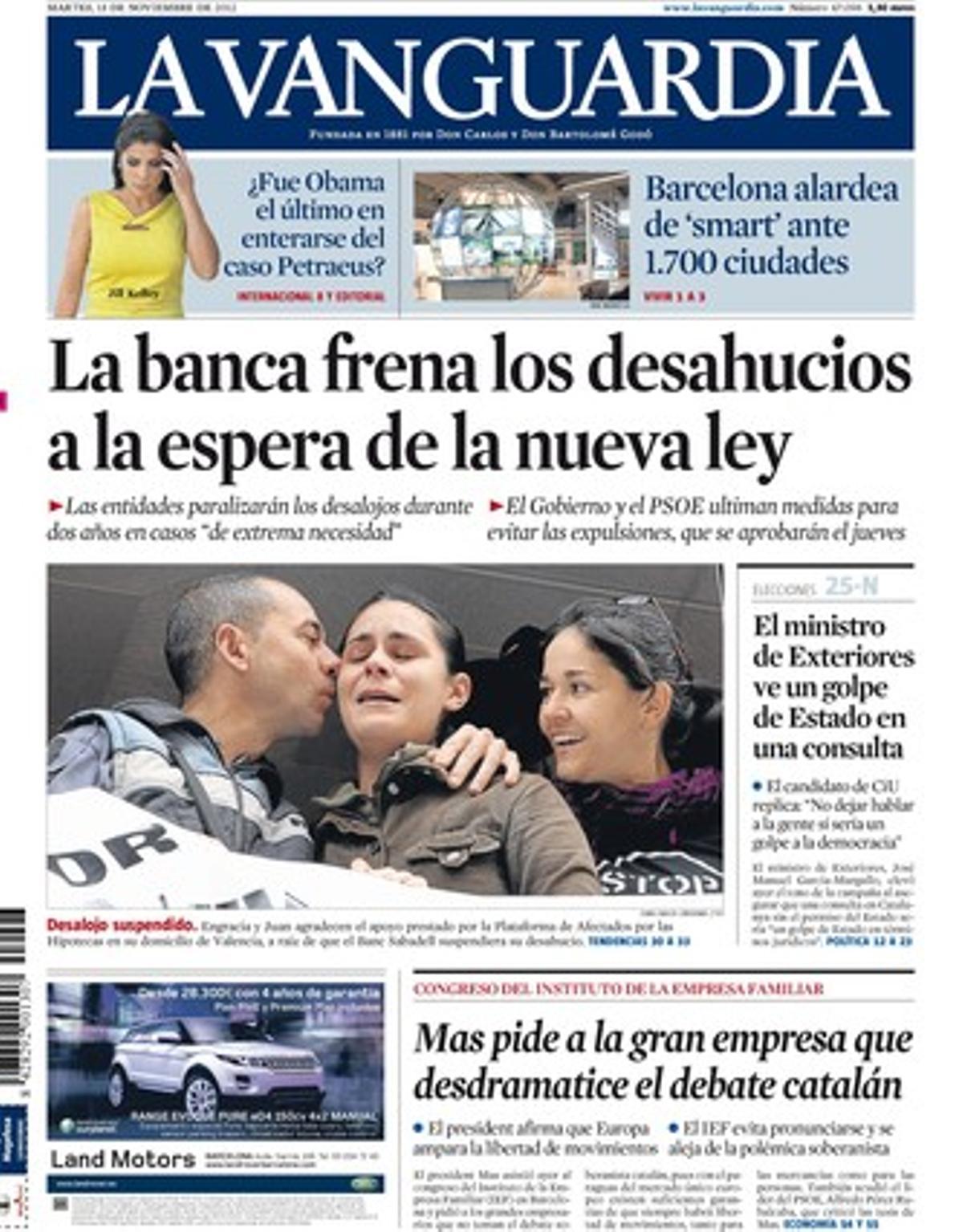 ’La Vanguardia’, 13-11-2012. ’La Vanguardia’, 13-11-2012.