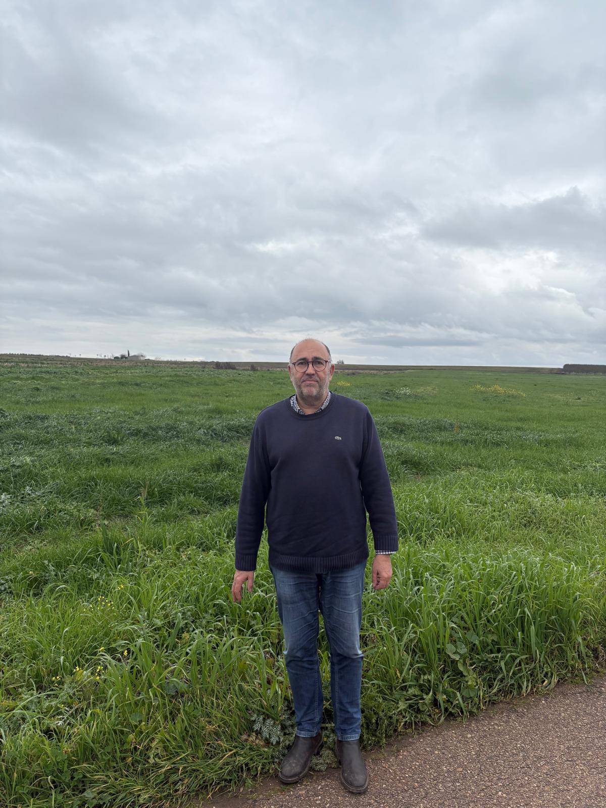 El ganadero Alfonso Huertas de la Peña, este jueves en Montijo.