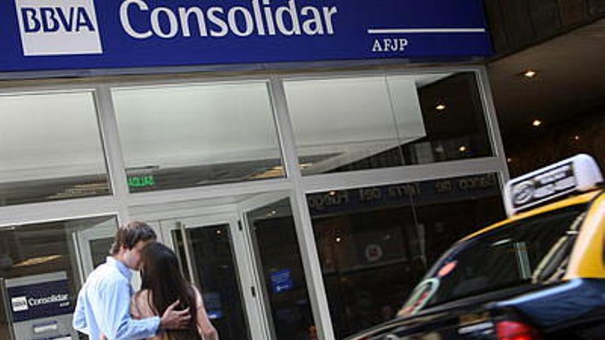 Vista de las oficinas de la Administradora de Fondos de Jubilaciones y Pensiones (AFJP) Consolidar, controlada por el BBVA, en el centro de la ciudad de Buenos Aires.