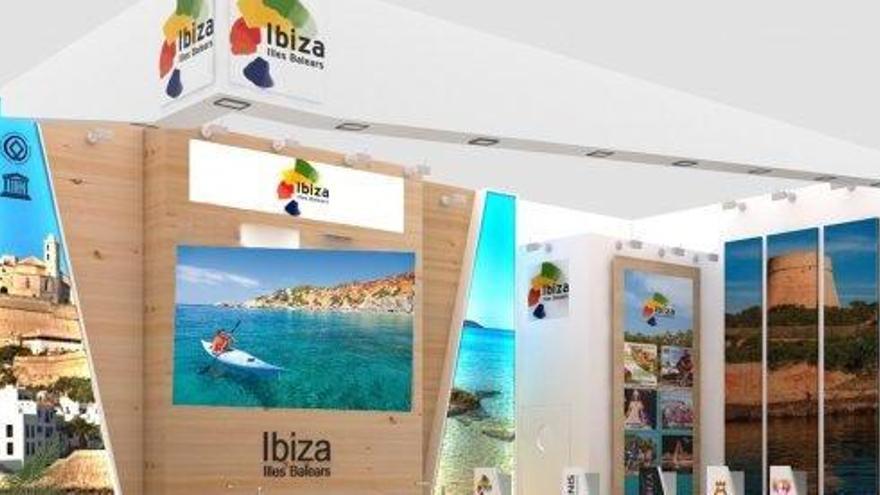 Aspecto que tendrá el estand de la isla de Ibiza en la feria.