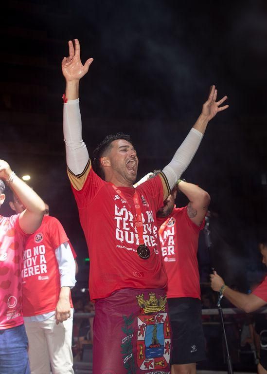 La celebración del Jimbee Cartagena como campeón de liga en la Plaza de España