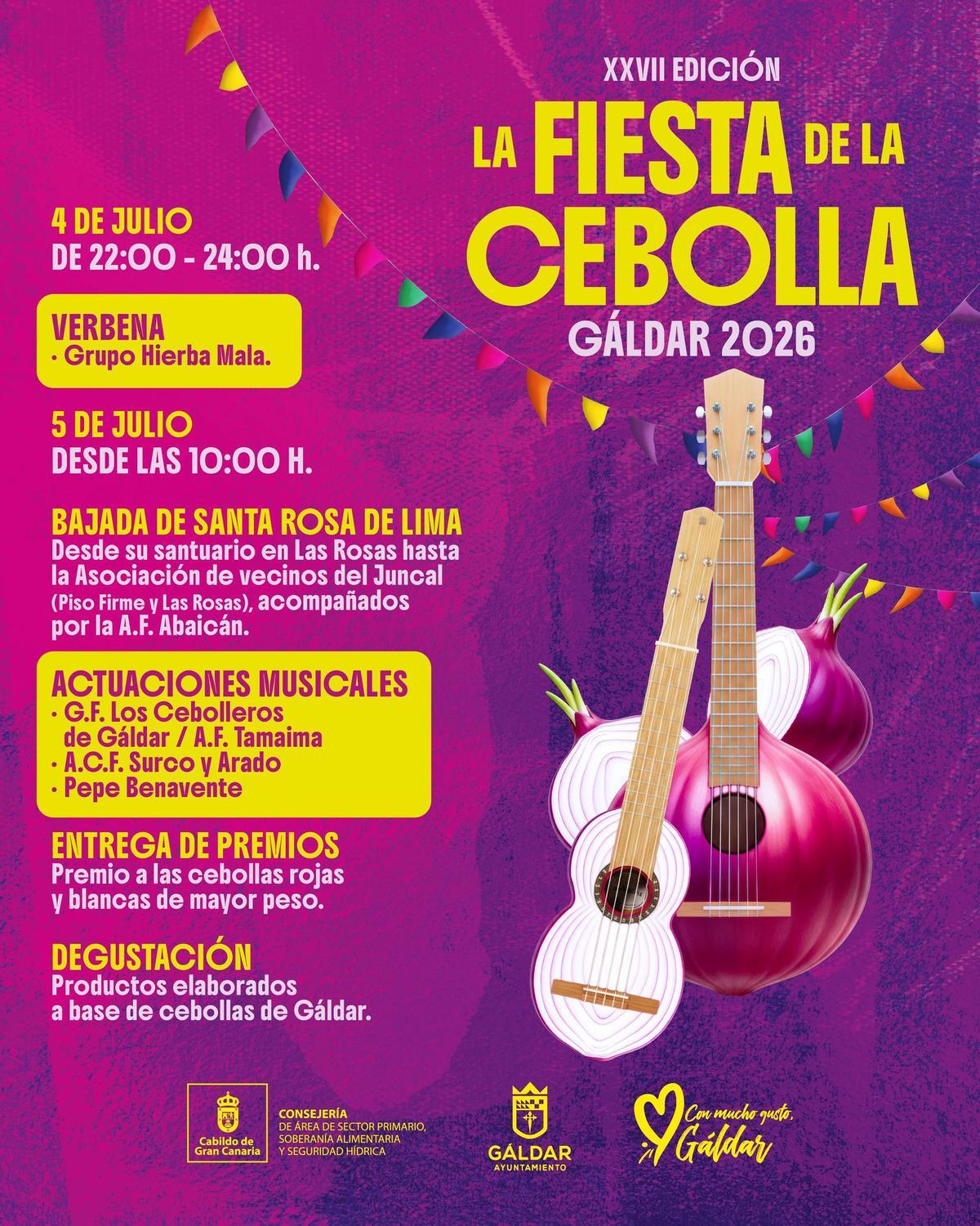 Cartel de la Fiesta de la Cebolla de Gáldar 2026.