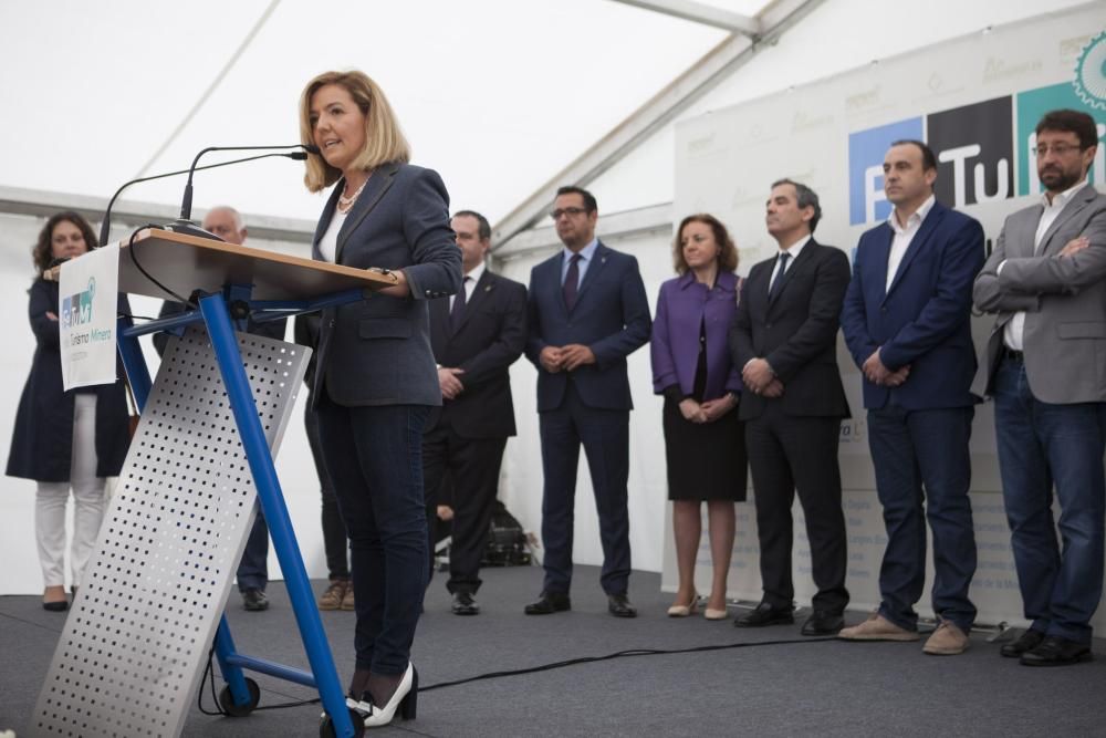 Inauguración de la feria de turismo minero en el pozo Sotón de Hunosa