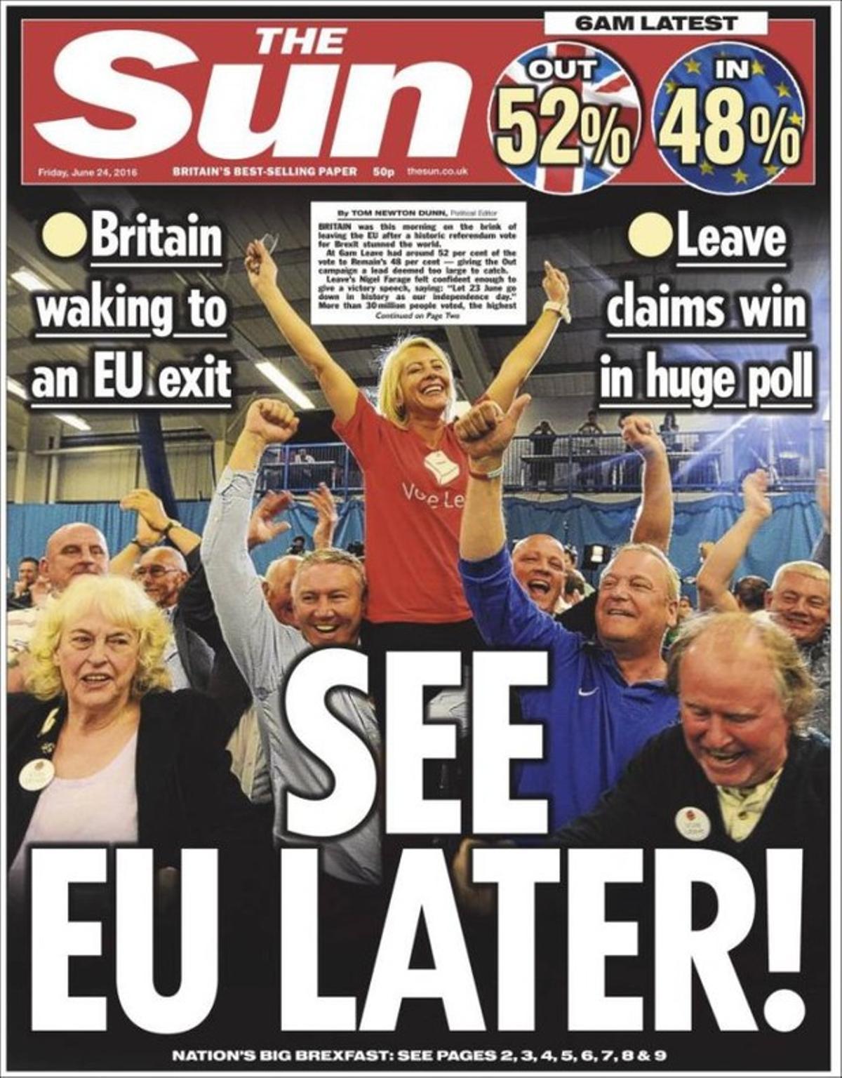 La portada del sensacionalista ’The Sun’.