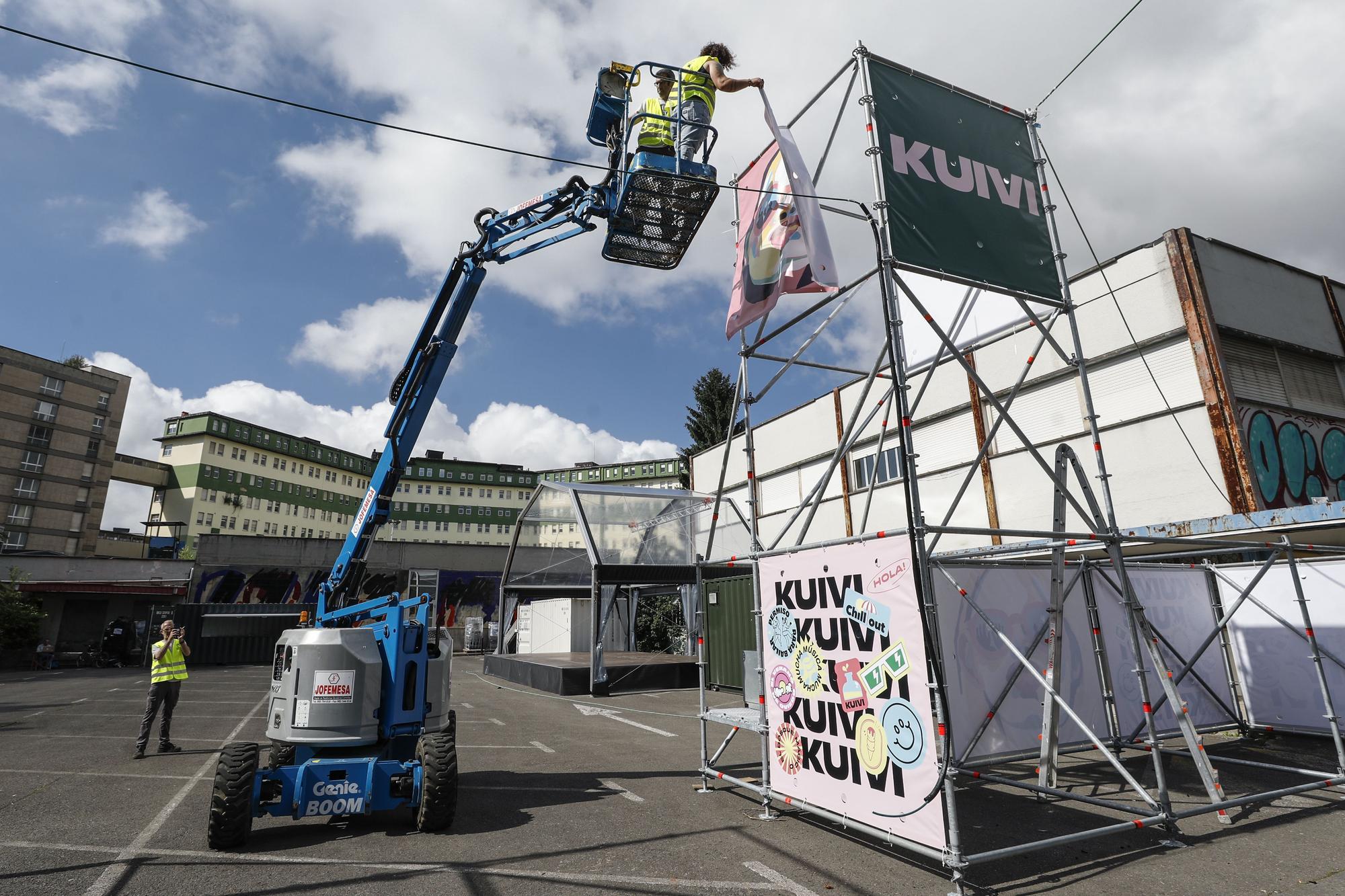 Así se prepara el espacio Kuivi que arranca mañana en el antiguo HUCA