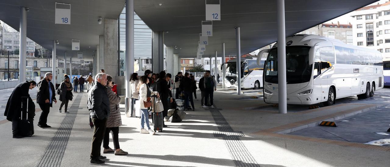 Estación intermodal de autobuses de Vigo, desde donde partirán los autobuses.