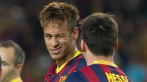 Neymar y Messi, durante un partido con el Barça