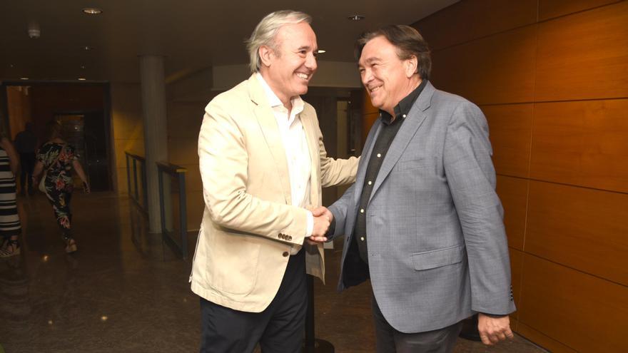 Reunión en las Cortes de Aragón entre Jorge Azcón y Tomás Guitarte el pasado 16 de junio.