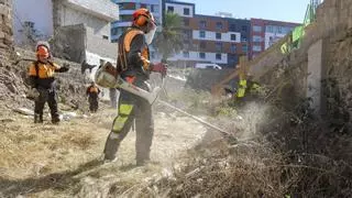 Operativo especial por la borrasca Claudia: Las Palmas de Gran Canaria limpia sus barrancos