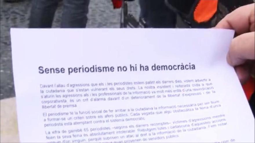 Manifestació de sindicats i col·lectius periodístics a Barcelona