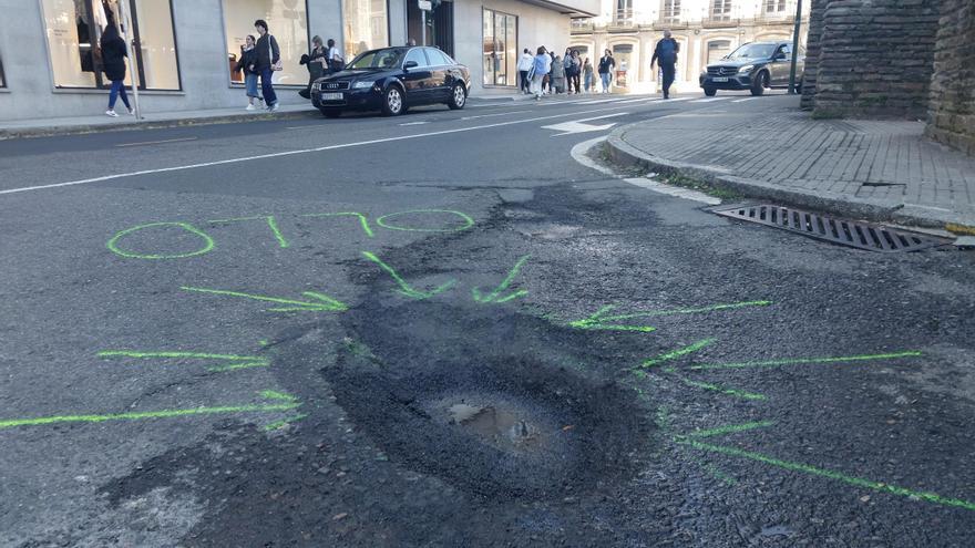 El &#039;parche&#039; de la fochanca viral de la Praza de Galicia no ha durado ni 48 horas