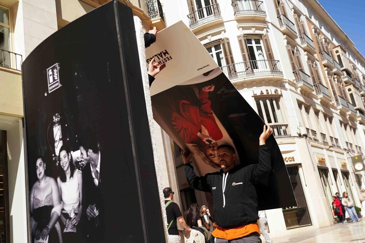 Tareas de montaje de la próxima edición del Festival de Málaga