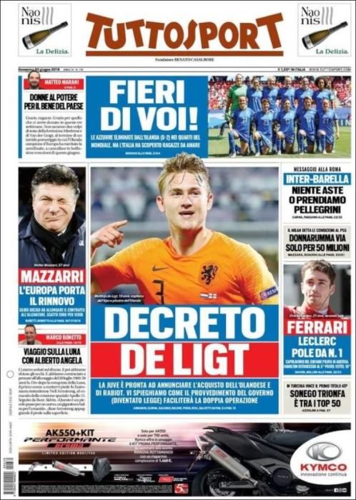 Portada TUTTOSPORT domingo 30 de junio de 2019