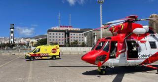 Herida en una caída desde varios metros de altura en el barranco de Los Carrizales