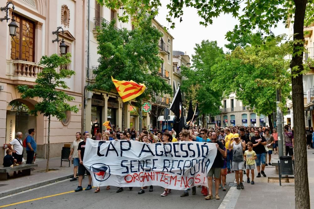 Manifestació contra l'agressió feixista a Manresa