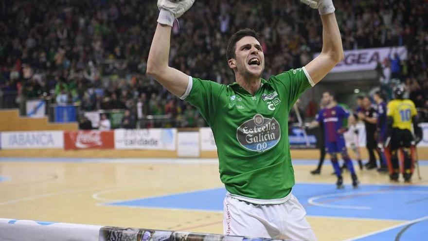 Sergi Miras, en el partido del martes contra el Barcelona en el Palacio de los Deportes de Riazor.