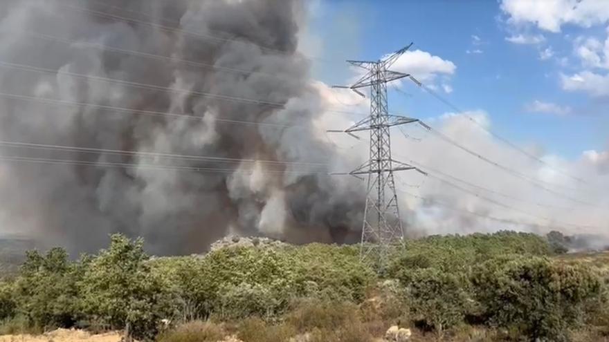 VÍDEO | Las llamas alcanzan las vías del AVE en Val de Santa María